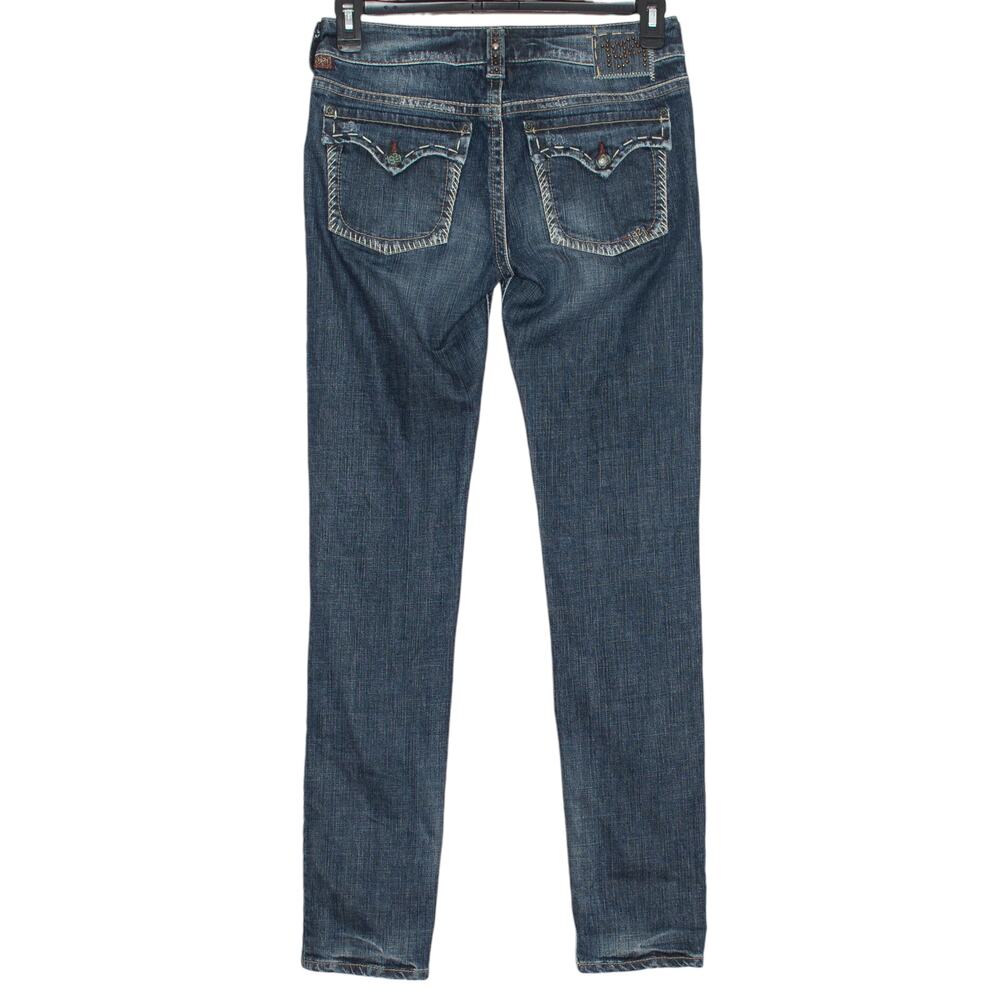 1921 Skinny Jeans Japanese Denim Y2K Flap Pocket Blue 28x32 Western Indie Sleaze - Picture 7 of 8